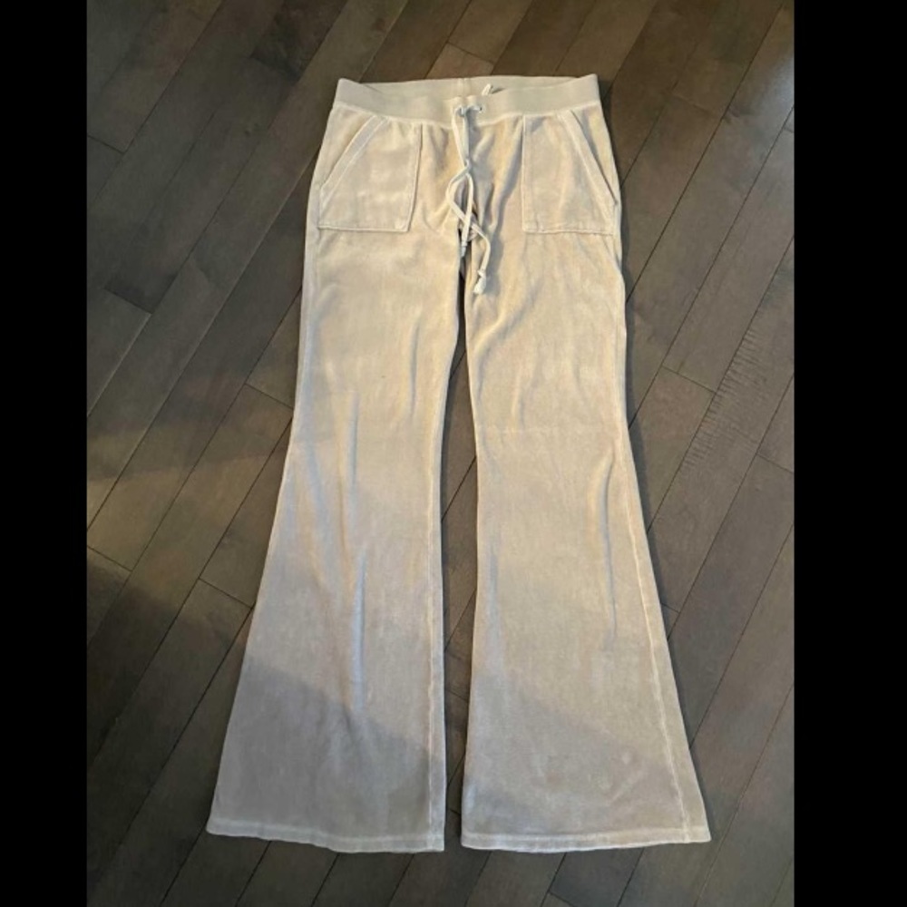 Juicy Couture Tan Snap Back Velour Track Pants S